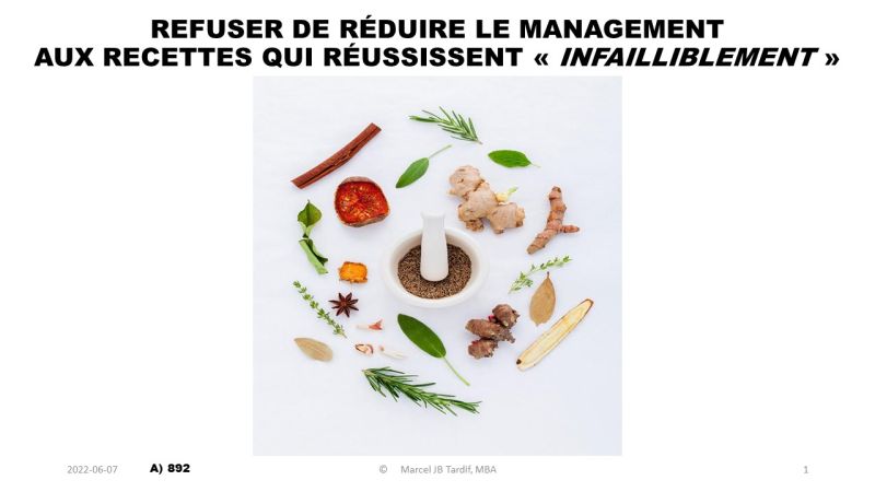 Lire la suite à propos de l’article Refuser de réduire le management aux recettes qui réussissent « infailliblement »