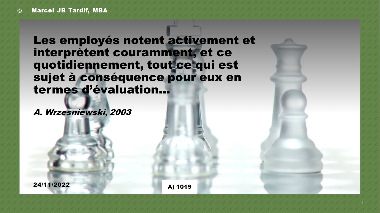 Lire la suite à propos de l’article Les employés notent activement et interprètent couramment, et ce quotidiennement, tout ce qui est sujet à conséquence pour eux en termes d’évaluation…