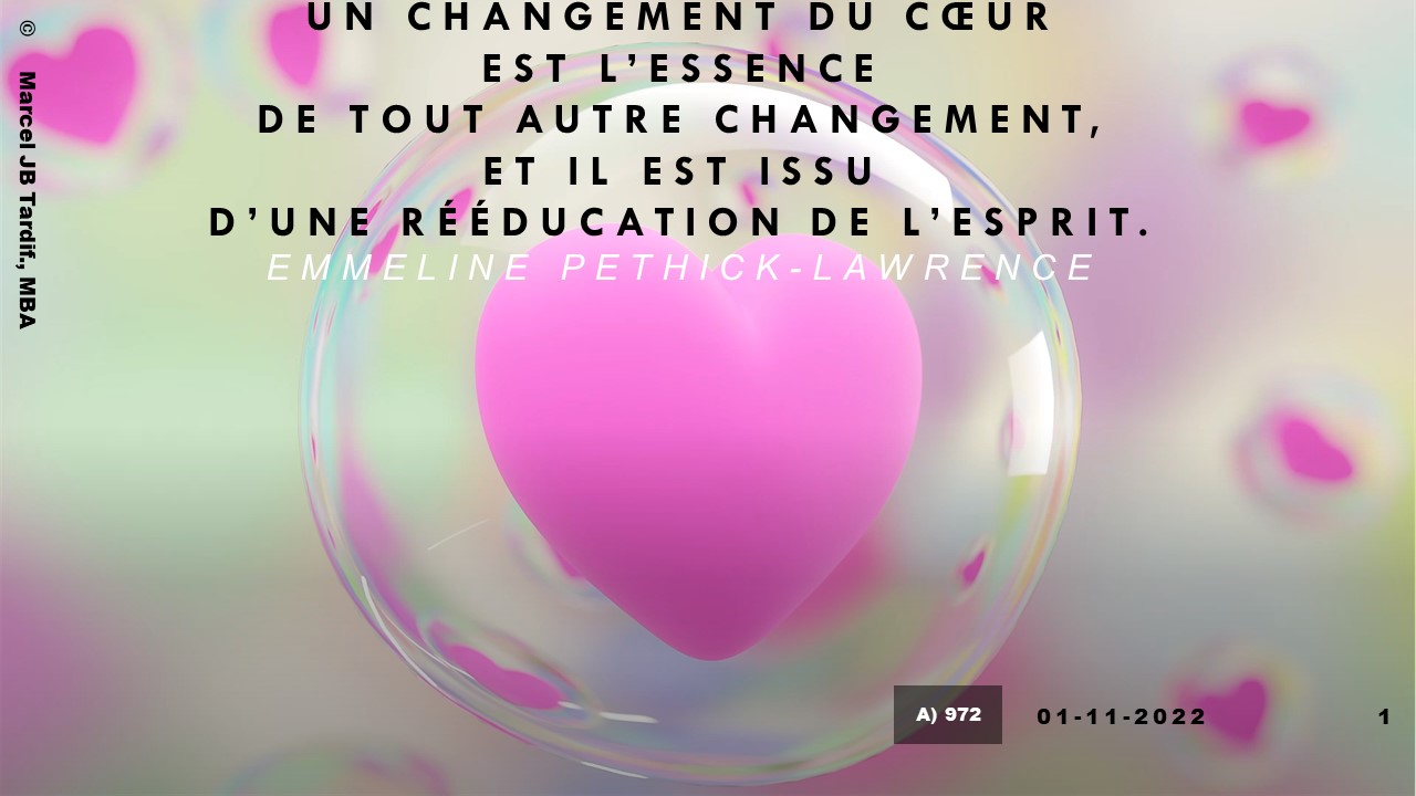 Lire la suite à propos de l’article Un changement du cœur est l’essence de tout autre changement, et il est issu d’une rééducation de l’esprit