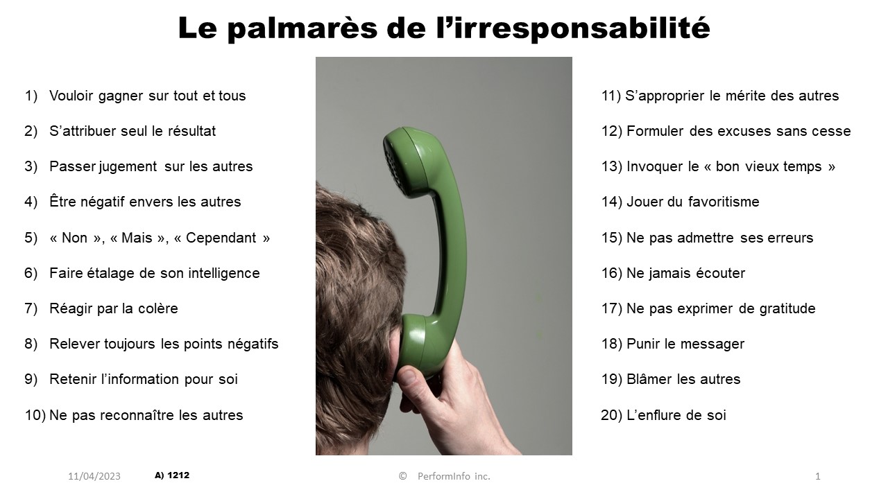 You are currently viewing Le palmarès de l’irresponsabilité