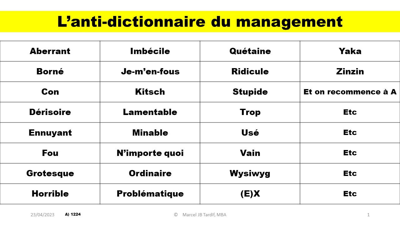 You are currently viewing L’anti-dictionnaire du management